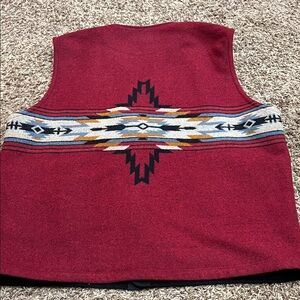 Pendleton Chief Star 100% wool snap button vest sz XL